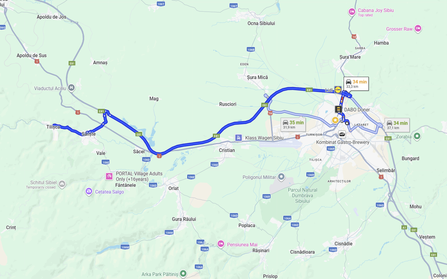 directii cetatea dacica de la tilisca